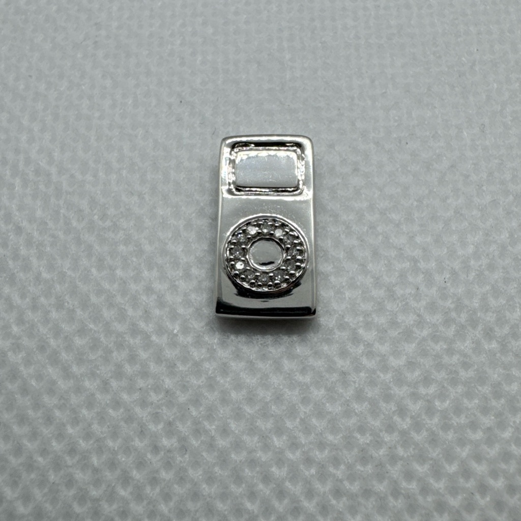 10k White Gold With Diamonds Apple Ipod Nano Pendant Charm Cool Rare Retro Htf